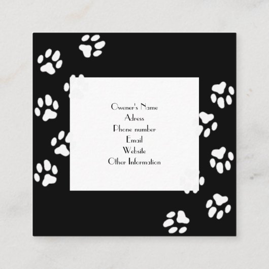 写真パーソナライズされたコラージュの名刺 スクエア名刺 (裏面)