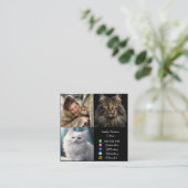 写真パーソナライズされたコラージュの名刺 スクエア名刺 (スタンド正面)