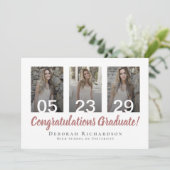写真パーソナライズされたコラージュバラ金ゴールド卒業 カード (スタンド正面)