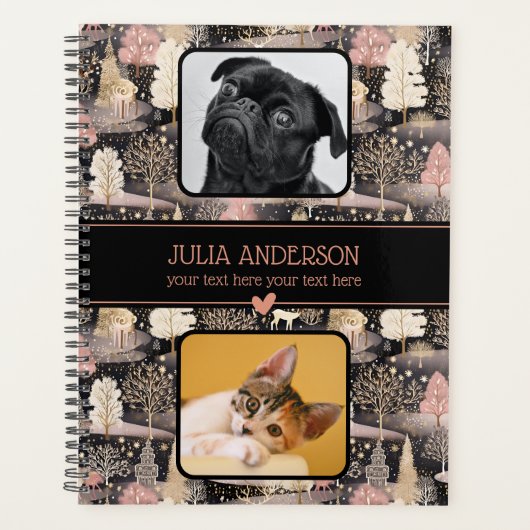 写真パーソナライズされたコラージュモダンクリスマス プランナー手帳 (正面)