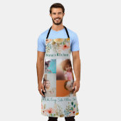 写真パーソナライズされたコラージュ奈々おばあちゃんのキッチン エプロン (着用した状態)