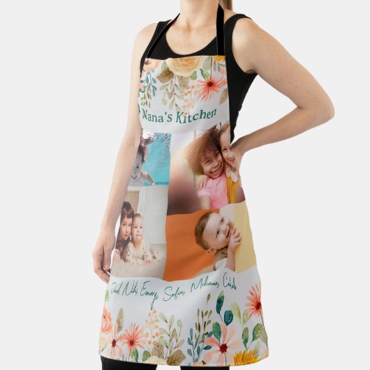 写真パーソナライズされたコラージュ奈々おばあちゃんのキッチン エプロン (インサイチュ)