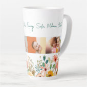 写真パーソナライズされたコラージュ奈々おばあちゃんの庭 カフェラテマグ (右アングル)