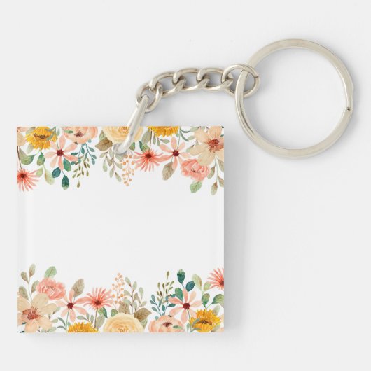 写真パーソナライズされたコラージュ奈々おばあちゃんの庭 キーホルダー (裏面)