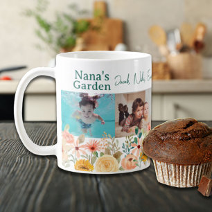 写真パーソナライズされたコラージュ奈々おばあちゃんの庭 コーヒーマグカップ