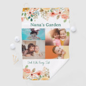 写真パーソナライズされたコラージュ奈々おばあちゃんの庭 ゴルフタオル (インサイチュ)