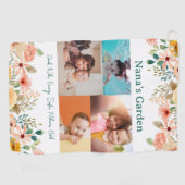 写真パーソナライズされたコラージュ奈々おばあちゃんの庭 ゴルフタオル (横)