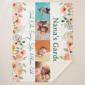 写真パーソナライズされたコラージュ奈々おばあちゃんの庭 シェルパブランケット (正面)