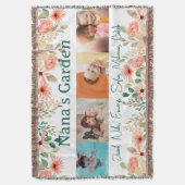 写真パーソナライズされたコラージュ奈々おばあちゃんの庭 スローブランケット (正面縦)
