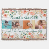 写真パーソナライズされたコラージュ奈々おばあちゃんの庭 スローブランケット (正面)