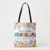 写真パーソナライズされたコラージュ奈々おばあちゃんの庭 トートバッグ (正面)