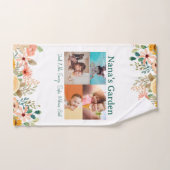 写真パーソナライズされたコラージュ奈々おばあちゃんの庭 ハンドタオル (ハンドタオル)