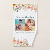 写真パーソナライズされたコラージュ奈々おばあちゃんの庭 ハンドタオル (ハンドタオル)