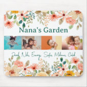 写真パーソナライズされたコラージュ奈々おばあちゃんの庭 マウスパッド (正面)