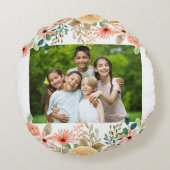 写真パーソナライズされたコラージュ奈々おばあちゃんの庭 ラウンドクッション (裏面)