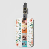 写真パーソナライズされたコラージュ奈々おばあちゃんの庭 ラゲッジタグ (正面縦)