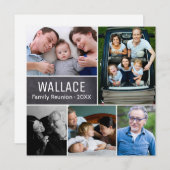 写真パーソナライズされたコラージュ家族懇親会 招待状 (正面/裏面)