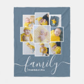 写真パーソナライズされたコラージュ家族設立9 フリースブランケット (正面)