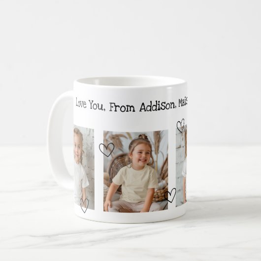 写真パーソナライズされたコラージュ愛する文字マググ コーヒーマグカップ (正面左)