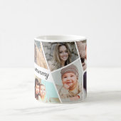 写真パーソナライズされたコラージュ愛ママ家族 コーヒーマグカップ (中央)