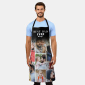 写真パーソナライズされたコラージュ最高のパパ エプロン (着用した状態)