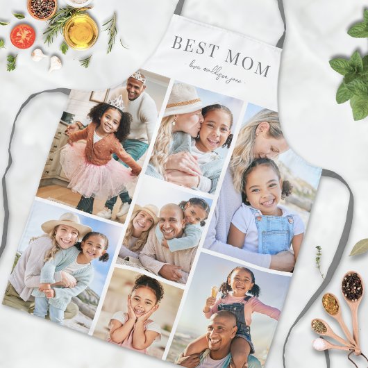 写真パーソナライズされたコラージュ母エプロン エプロン