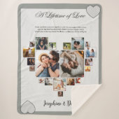 写真パーソナライズされたコラージュ毛布の記念日 シェルパブランケット (正面)