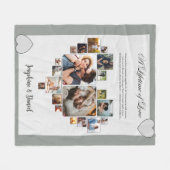 写真パーソナライズされたコラージュ毛布の記念日 フリースブランケット (正面(横))