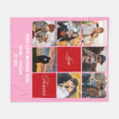 写真パーソナライズされたコラージュ毛布 – ロマンチックな贈り物 フリースブランケット (正面(横))