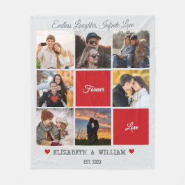 写真パーソナライズされたコラージュ毛布 – ロマンチックな贈り物 フリースブランケット