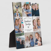 写真パーソナライズされたコラージュ祖父母モダン フォトプラーク (側面)