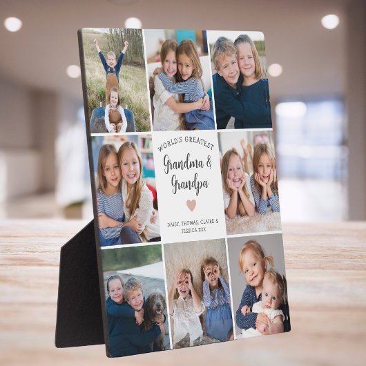 写真パーソナライズされたコラージュ祖父母モダン フォトプラーク