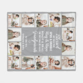 写真パーソナライズされたコラージュ祖父母 フリースブランケット (正面(横))