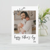 写真パーソナライズされたコラージュ第一父の日 招待状 (スタンド正面)
