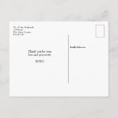 写真パーソナライズされたコラージュ結婚の感謝 案内ポストカード (裏面)