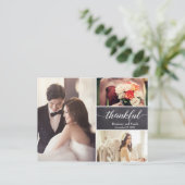 写真パーソナライズされたコラージュ結婚の感謝 案内ポストカード (スタンド正面)