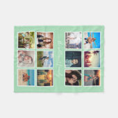 写真パーソナライズされたコラージュ記念シーガラス フリースブランケット (正面(横))