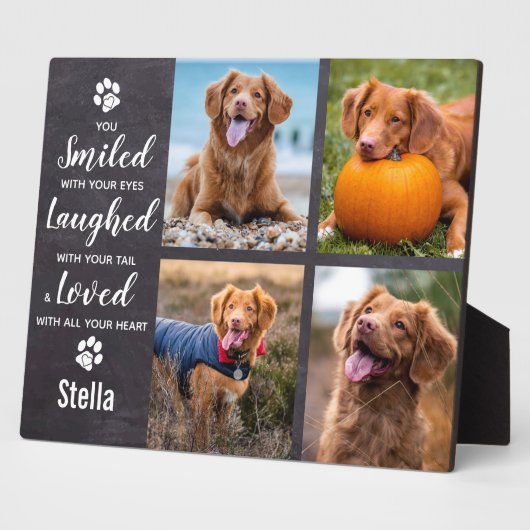 写真パーソナライズされたコラージュ記念ペット フォトプラーク (側面)