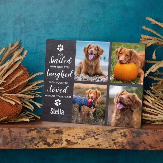 写真パーソナライズされたコラージュ記念ペット フォトプラーク (側面)