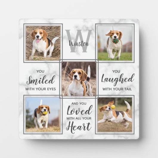 写真パーソナライズされたコラージュ記念ペット フォトプラーク (正面)