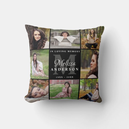 写真パーソナライズされたコラージュ記念碑 クッション (正面)