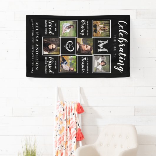 写真パーソナライズされたコラージュ記念葬儀場 横断幕 (インサイチュ)