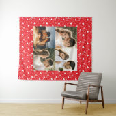 写真パーソナライズされたコラージュ赤いハートパターン タペストリー (インサイチュ(横))