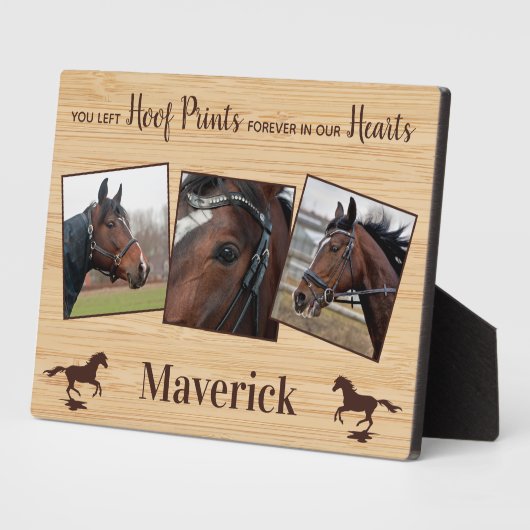 写真パーソナライズされたコラージュ馬記念碑 フォトプラーク (側面)