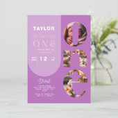 写真パーソナライズされたコラージュ1歳招待状 招待状 (スタンド正面)