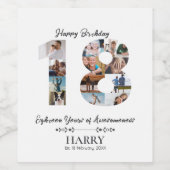 写真パーソナライズされたコラージュ18誕生日 ワインラベル (シングルラベル)