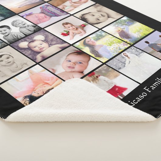 写真パーソナライズされたコラージュ20枚の写真1点 シェルパブランケット (3/4)