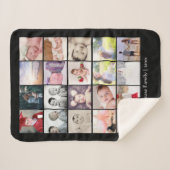 写真パーソナライズされたコラージュ20枚の写真1点 シェルパブランケット (正面(横))