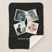 写真パーソナライズされたコラージュ4枚の写真 シェルパブランケット (正面)