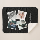 写真パーソナライズされたコラージュ4枚の写真 シェルパブランケット (正面(横))